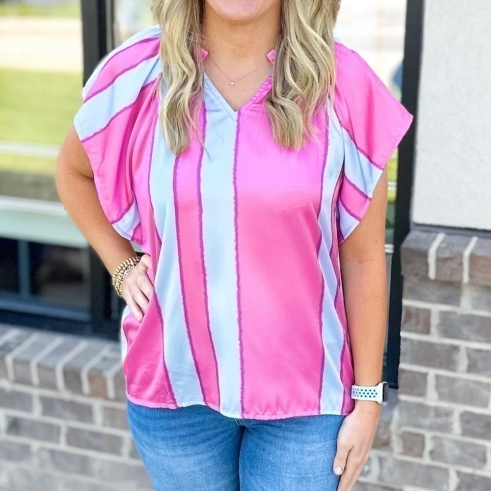 Entro Winnie Pink Waterfall Blouse
